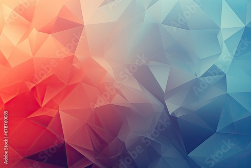 Abstract polygonal background. Triangular origami style with gradient, Polygonal crystalline surface with muted gradient. Geometric 3d render, AI Generated