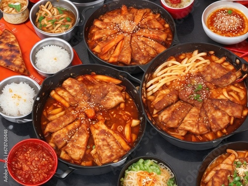 Korean food meat and rice ai.