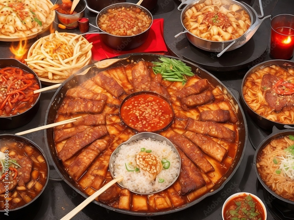 Korean food meat and rice ai. Korean food meat and rice ai.
