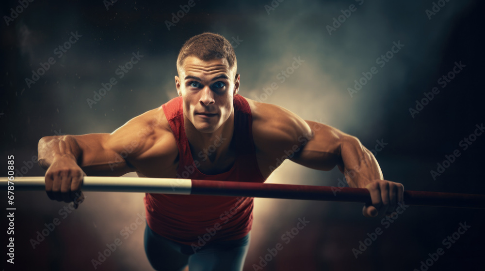 pole vaulter in mid-air generative ai pole vaulter in mid-air generative ai