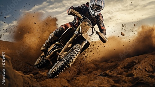 motocross rider mid-jump, generative ai