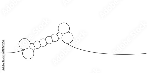 Dog chew toy one line continuous drawing. Animals accessories, pet toy supplies continuous one line illustration. Vector minimalist illustration.