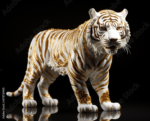 estatua de tigre dourado de luxo  © Alexandre