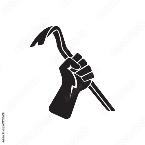 Crowbar logo icon, vector illustration design