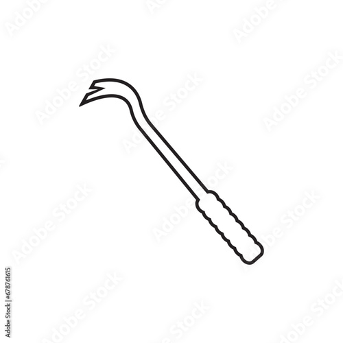 Crowbar logo icon, vector illustration design