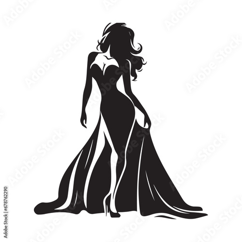 Trendsetting Elegance  Woman Fashion Silhouette  Artfully Depicting the Latest Trends in Women s Clothing  Perfect for Creative Design Ventures. 