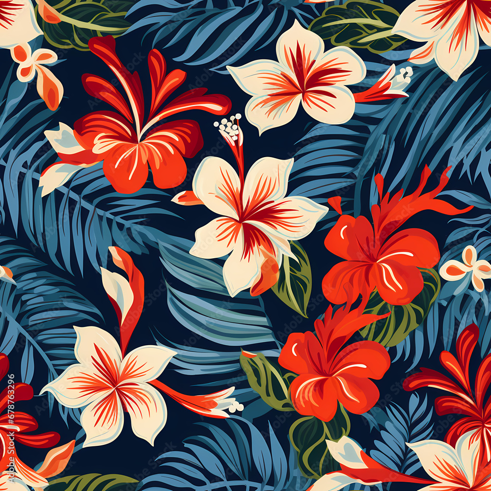 Seamless pattern of Polynesian hawaiian style. Wrapping paper pattern