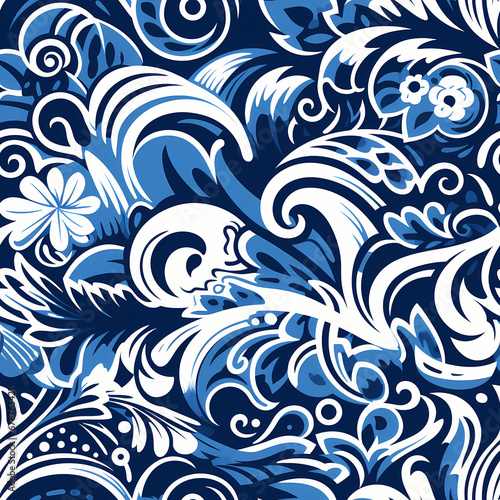 Seamless pattern of Polynesian hawaiian style tribal. Wrapping paper pattern