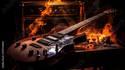 guitar and fire