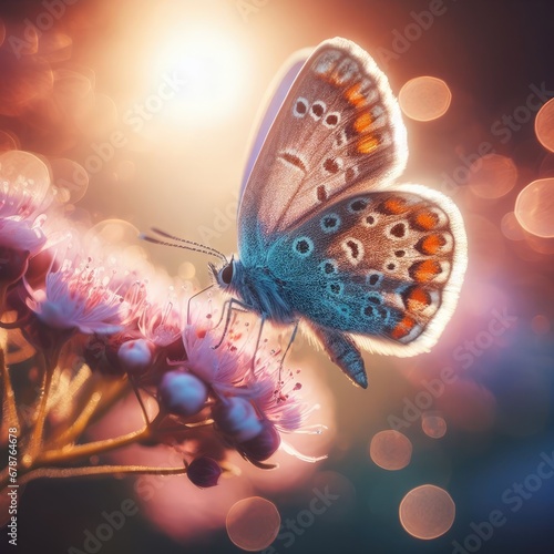butterfly on flower macro insect background © Садыг Сеид-заде