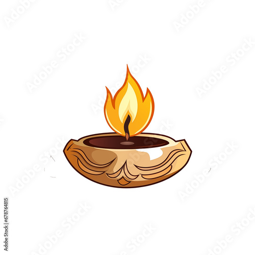 burning candle on a white background