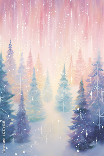 Pastel Christmas Tree Illustration