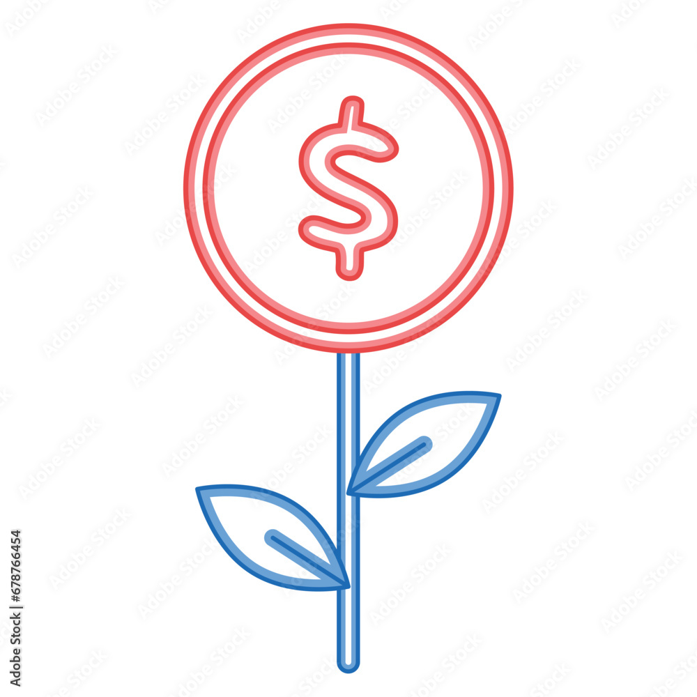 Flower with a coin shape Finance icon Vector illustration Flower with a coin shape Finance icon Vector illustration