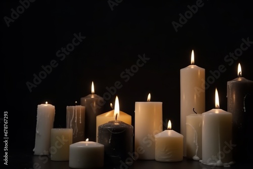 Candle, candle light composition different rituals. Generative AI
