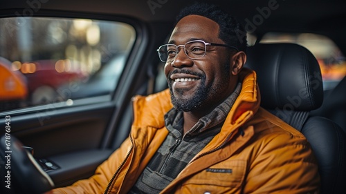 A man driving while talking on the phone