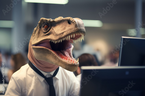 Dinosaur in the corporate world  Combining humor and professionalism at the workplace.