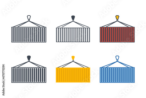 Cargo Container icon collection with different styles. logistic and delivery Cargo Container icon symbol vector illustration isolated on white background
