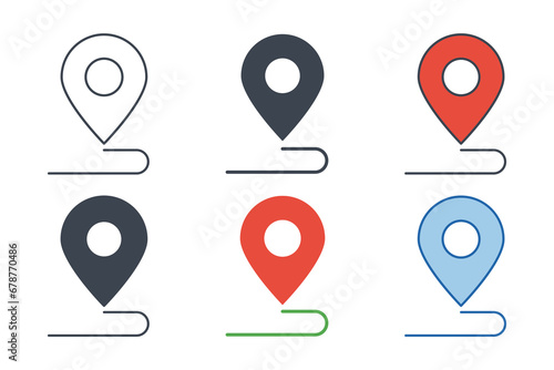 Pinpoint icon collection with different styles. Location Marker icon symbol vector illustration isolated on white background