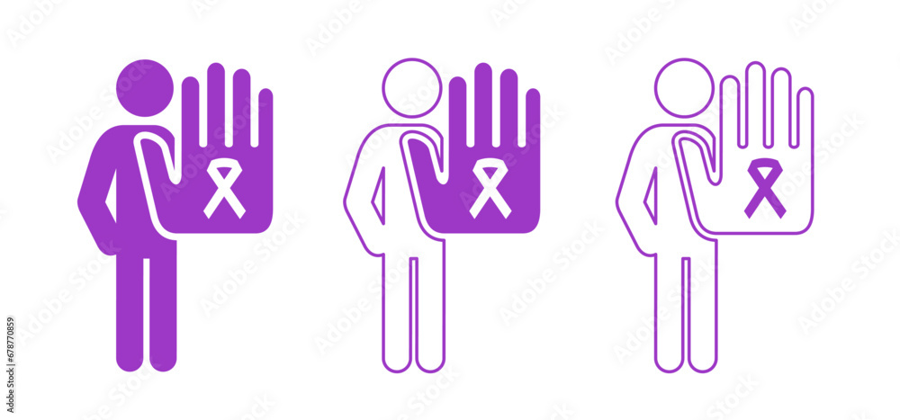 Stop domestic violence or senseless violence. For purple ribbon ...
