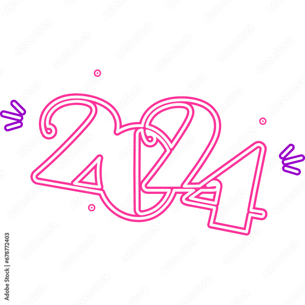 2024 Neon Light Number
