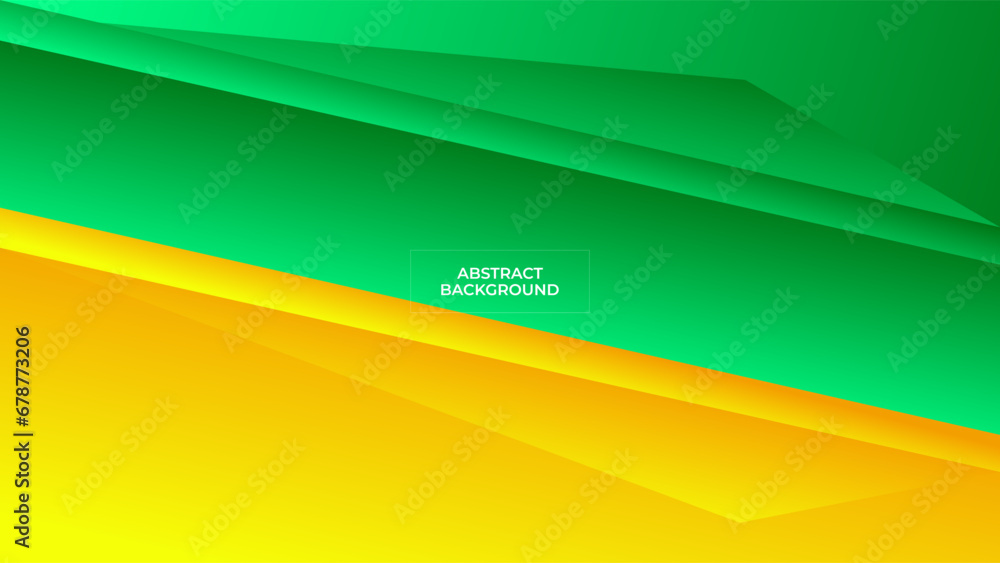 ABSTRACT BACKGROUND WITH GEOMETRIC SHAPES GRADIENT YELLOW GREEN SMOOTH LIQUID COLOR DESIGN VECTOR TEMPLATE GOOD FOR MODERN WEBSITE, WALLPAPER, COVER DESIGN 