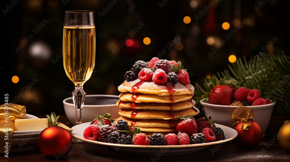 Festive Holiday Brunch with Pancakes