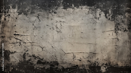 Gray grunge background. Monochrome abstract texture. Vintage stains, cracks, chips, spray. Generative AI. 