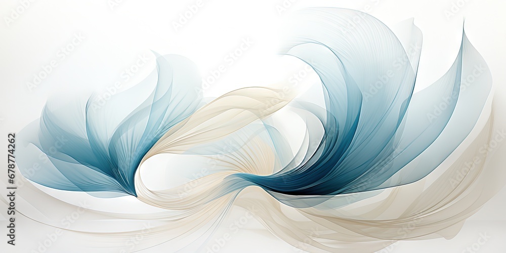 Fototapeta premium Abstract gentle natural transparent leaves, branches, flowers, with a cyber silverpoint impression. Great as wallpaper, background. Generative AI, AI