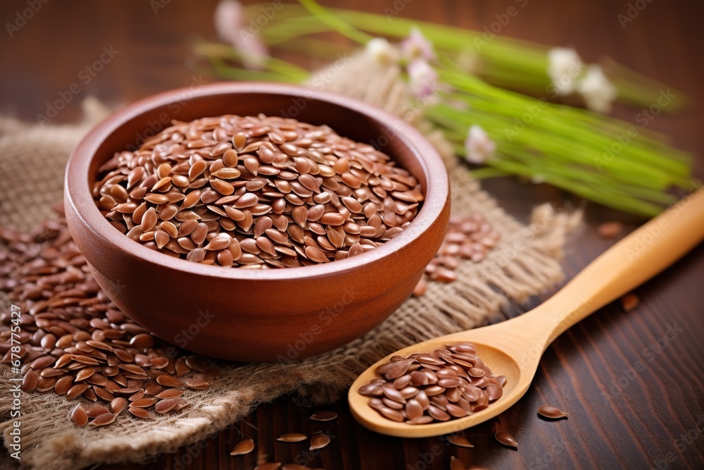 Nutrient-Rich Flax Seeds Close-u Nutrient-Rich Flax Seeds Close-u