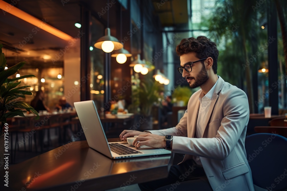 Digital Workspace: Businessman with Computer
