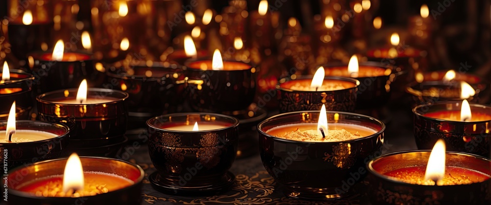 Cinnamon-scented candles with a warm glow Cinnamon-scented candles with a warm glow