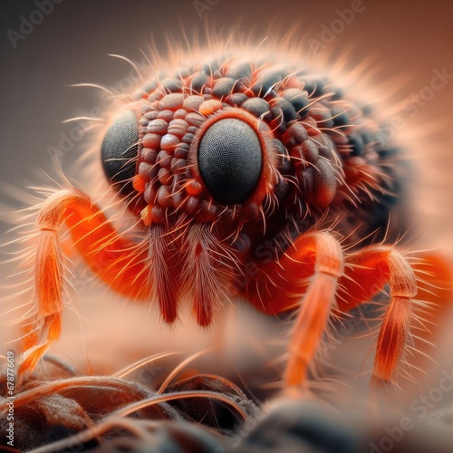 close up of a mite on ground macro insect background © Садыг Сеид-заде