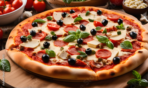 pizza food cheese italian, isolated, dinner meal, tomato salami pepperoni crust mozzarella