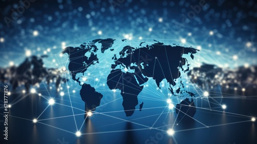 Logistics international delivery concept, World map with logistic network distribution on background.background for Concept of fast or instant shipping, Online goods orders worldwide.