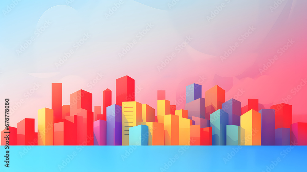 Fototapeta premium skyline with colorful buildings