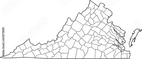 doodle freehand drawing of virginia state map. photo