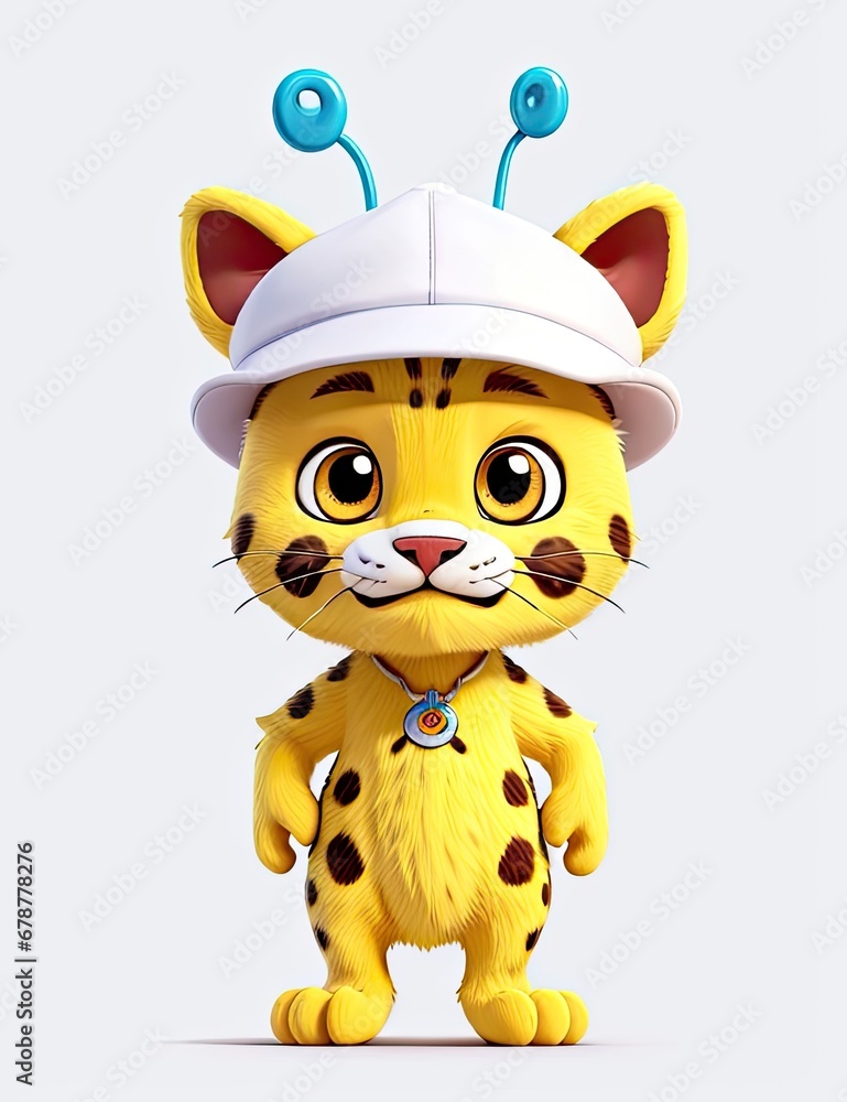 3d rendered illustration of a cartoon leopard sailor character with cap
3d rendered illustration of a cartoon leopard sailor character with cap
