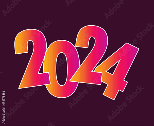 2024 New Year Holiday Abstract Graphic Design Vector Logo Symbol Illustration photo