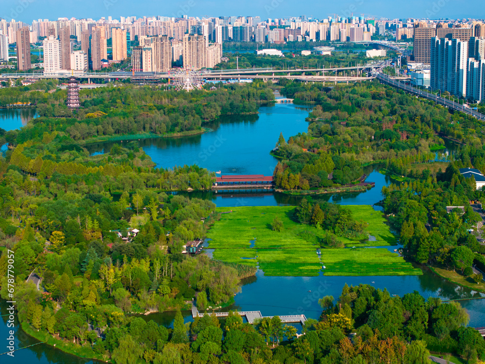 Obraz premium Urban Scenery Aerial Photography of Changsha City, Hunan Province, China