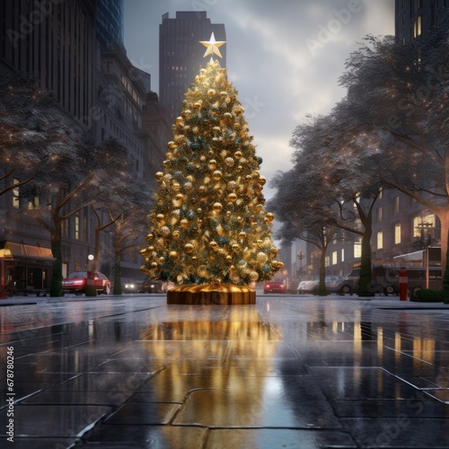 christmas tree in new york city holiday image