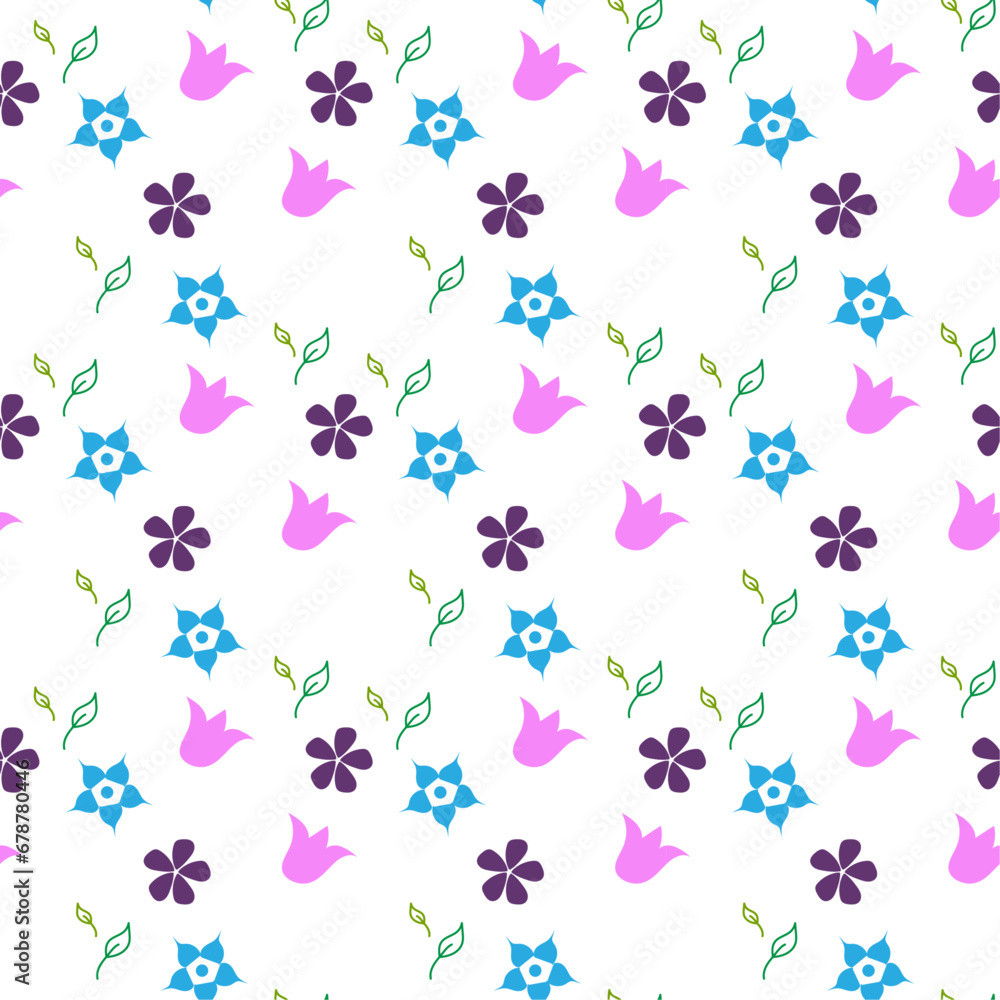 Flower seamless pattern multicolor wrapping paper retro style vector background print for fabric