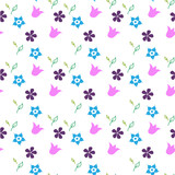 Flower seamless pattern multicolor wrapping paper retro style vector background print for fabric
