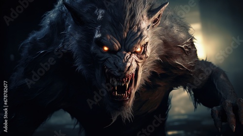 A 3D illustration featuring a werewolf, capturing the essence of a shape-shifter with detailed textures and lifelike characteristics.