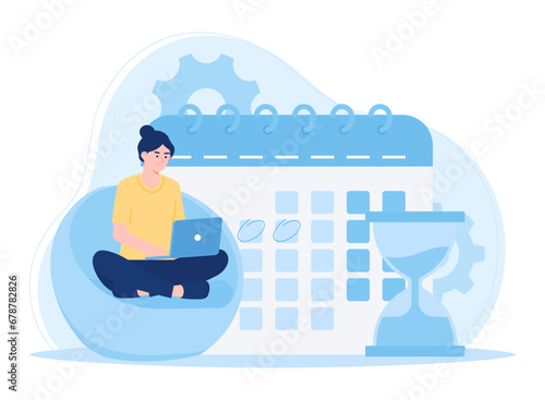 deadline management work deadlines tasks due dates concept flat illustration