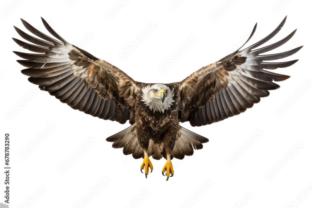 Bald eagle in flight on transparent background Bald eagle in flight on transparent background