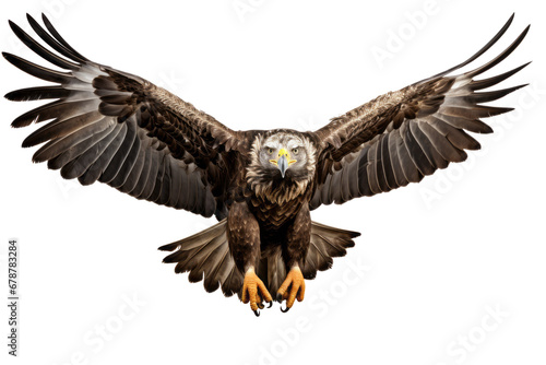Bald eagle in flight on transparent background © Krisana