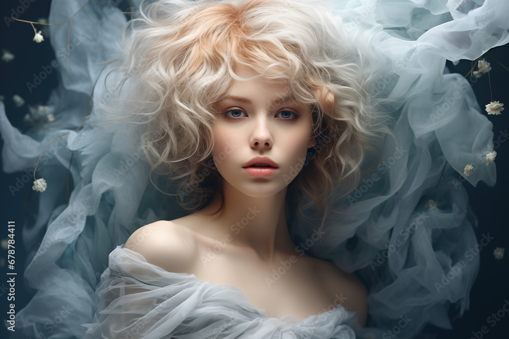 Abstract fashion female close-up portrait. Sensual and glamour lux woman style. Cover magazine, wallpaper and poster design. Digital art concept Abstract fashion female close-up portrait. Sensual and glamour lux woman style. Cover magazine, wallpaper and poster design. Digital art concept