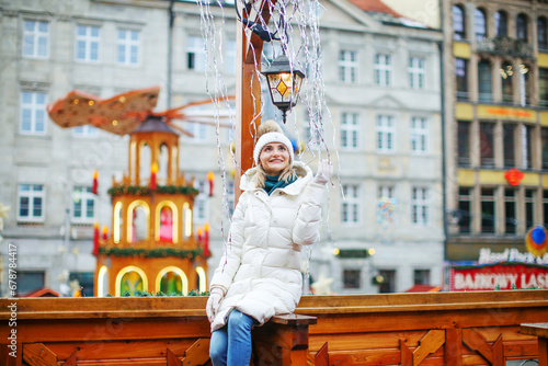 beautiful blonde at the Christmas market in Wroclaw, Poland © Olga