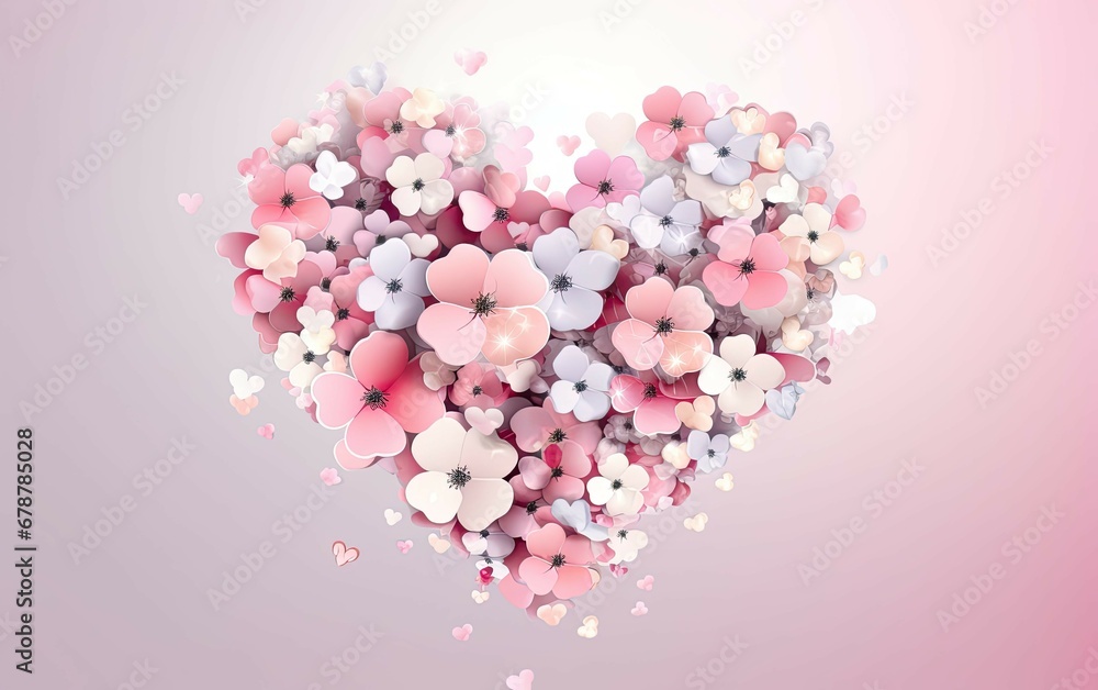 heart bouquets background with vector heart heart bouquets background with vector heart
