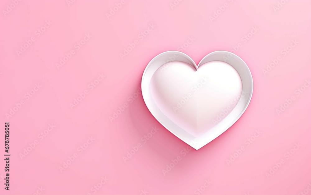 White heart on a pink background